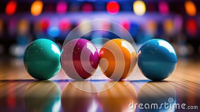 Bowling balls close-up Stock Photo