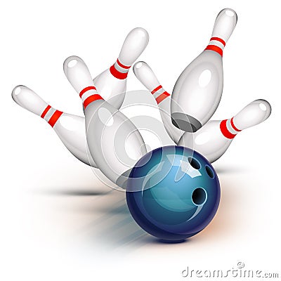 Bowling Game (front view) Vector Illustration