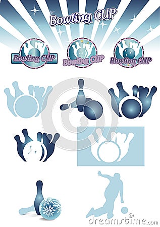 Bowling icons Stock Photo