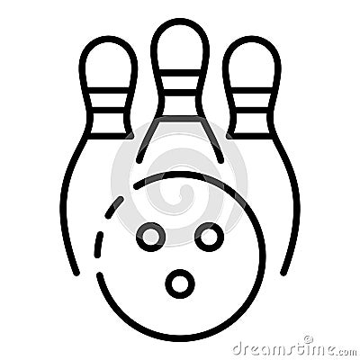 Bowling kegling icon, outline style Vector Illustration