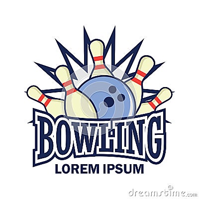 Bowling logo with text space for your slogan / tag line Vector Illustration