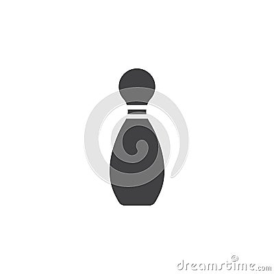 Bowling pin icon vector, filled flat sign, solid pictogram isolated on white. Vector Illustration