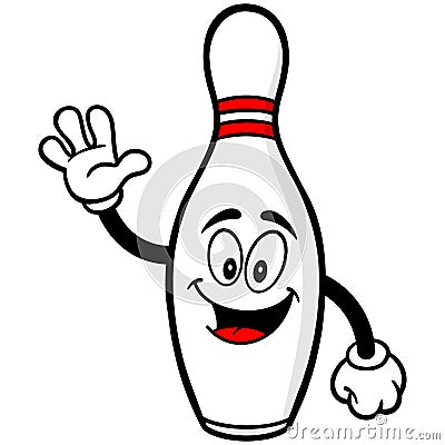 Bowling Pin Waving Vector Illustration