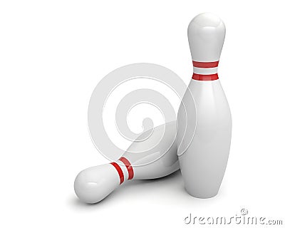 Bowling pins 3D Stock Photo