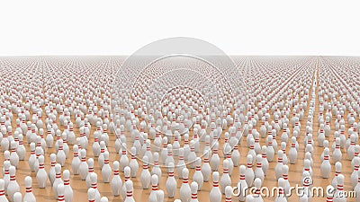 Bowling pins expanse Stock Photo