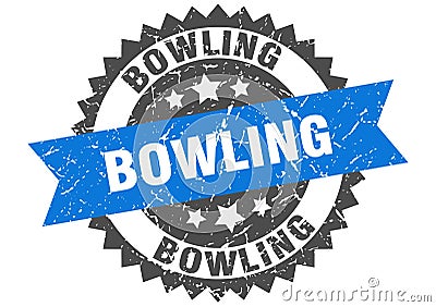 Bowling stamp. bowling grunge round sign. Vector Illustration