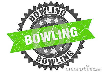 Bowling stamp. bowling grunge round sign. Vector Illustration