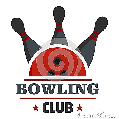 Bowling score logo, flat style Cartoon Illustration