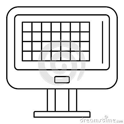 Bowling score table icon, outline style Stock Photo