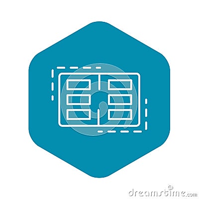 Bowling score table icon, outline style Vector Illustration