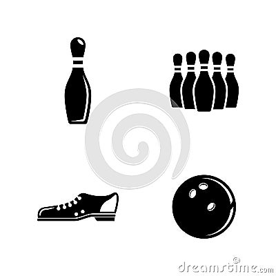 Bowling. Simple Related Vector Icons Vector Illustration