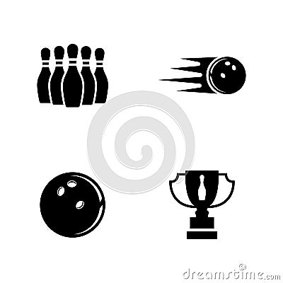 Bowling. Simple Related Vector Icons Vector Illustration