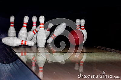 Bowling strike Stock Photo