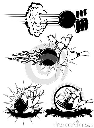 Bowling Strike Vector Illustration