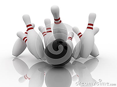 Bowling strike Stock Photo