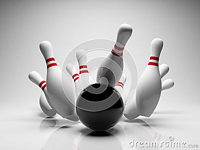 Bowling strike Stock Photo