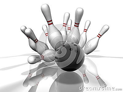 Bowling Strike Stock Photo