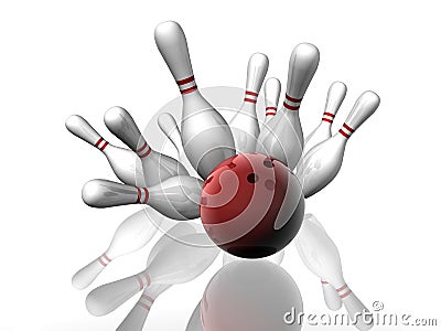 Bowling Strike Stock Photo