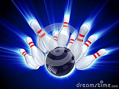 Bowling strike Stock Photo