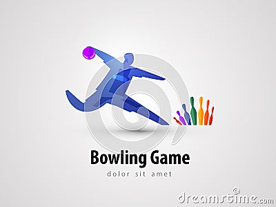 Bowling vector logo design template. game or Vector Illustration