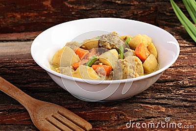 Bowlof Tasty Mutton curry Stock Photo