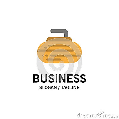 Bowls, Curling, Equipment, Sport Business Logo Template. Flat Color Vector Illustration