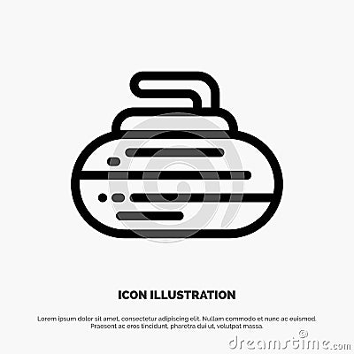 Bowls, Curling, Equipment, Sport Line Icon Vector Vector Illustration