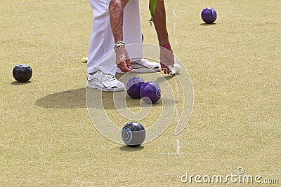 Bowls or lawn bowls Stock Photo