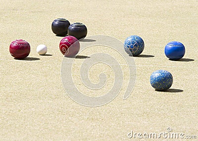 Bowls or lawn bowls Stock Photo