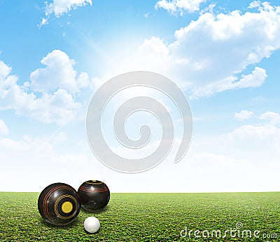 Bowls On Lawn Stock Photo