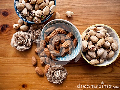 Bowls of Nuts Stock Photo