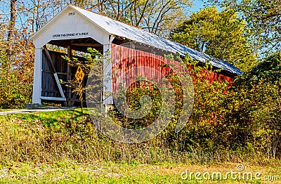 Bowsher Ford Covered Bridge Stock Photo