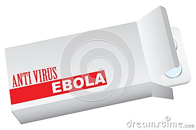 Box with anti virus ebola Vector Illustration