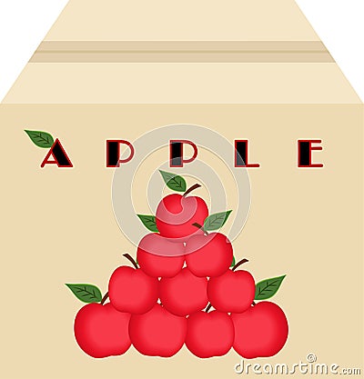 Box of apples Vector Illustration