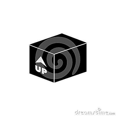 Box with Arrow Up Inward, Incoming Loading Flat Vector Icon Vector Illustration