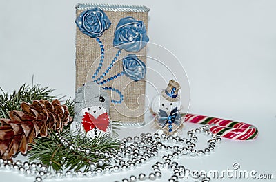 Tinsel for the holiday New Year, Christmas Stock Photo