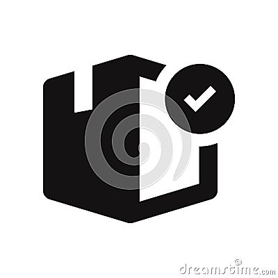 Box with checked vector icon Vector Illustration