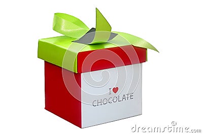 Chocolates box for Mothers Day, birthdays and special events, isolated on white Stock Photo