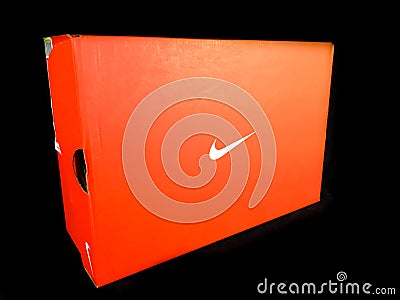 Box Containing pair of Nike Running Shoes Editorial Stock Photo