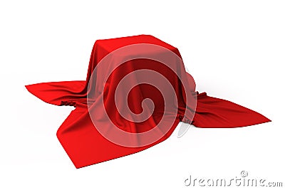 Box covered with a red cloth Stock Photo