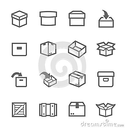 Box and crates icons Vector Illustration