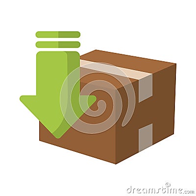 Box downloading files Vector Illustration