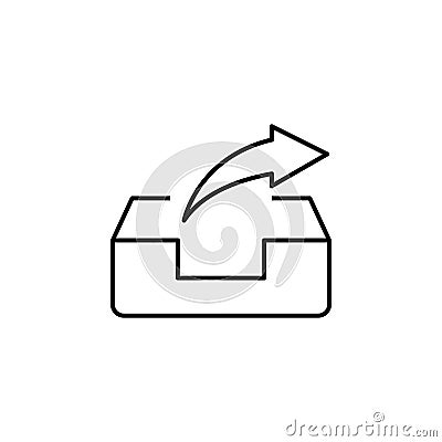 Box email forward send outline icon. Signs and symbols can be used for web, logo, mobile app, UI, UX Vector Illustration