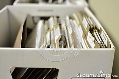 Box of Files Organization Documents Stock Photo