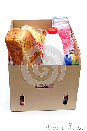 Box of groceries Stock Photo