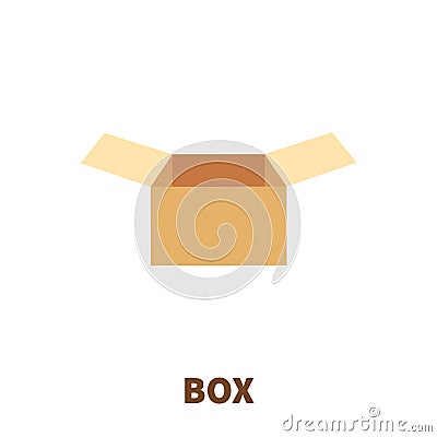 Box icon or logo in modern flat style. Vector Illustration