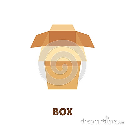 Box icon or logo in modern flat style. Vector Illustration