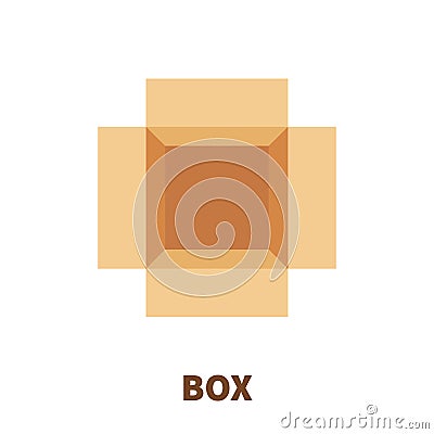 Box icon or logo in modern flat style. Vector Illustration