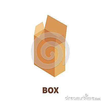 Box icon or logo in modern flat style. Vector Illustration