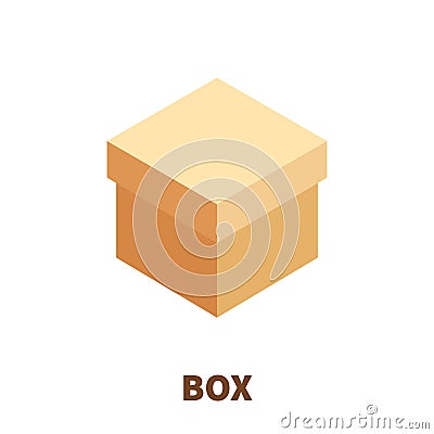 Box icon or logo in modern flat style. Vector Illustration